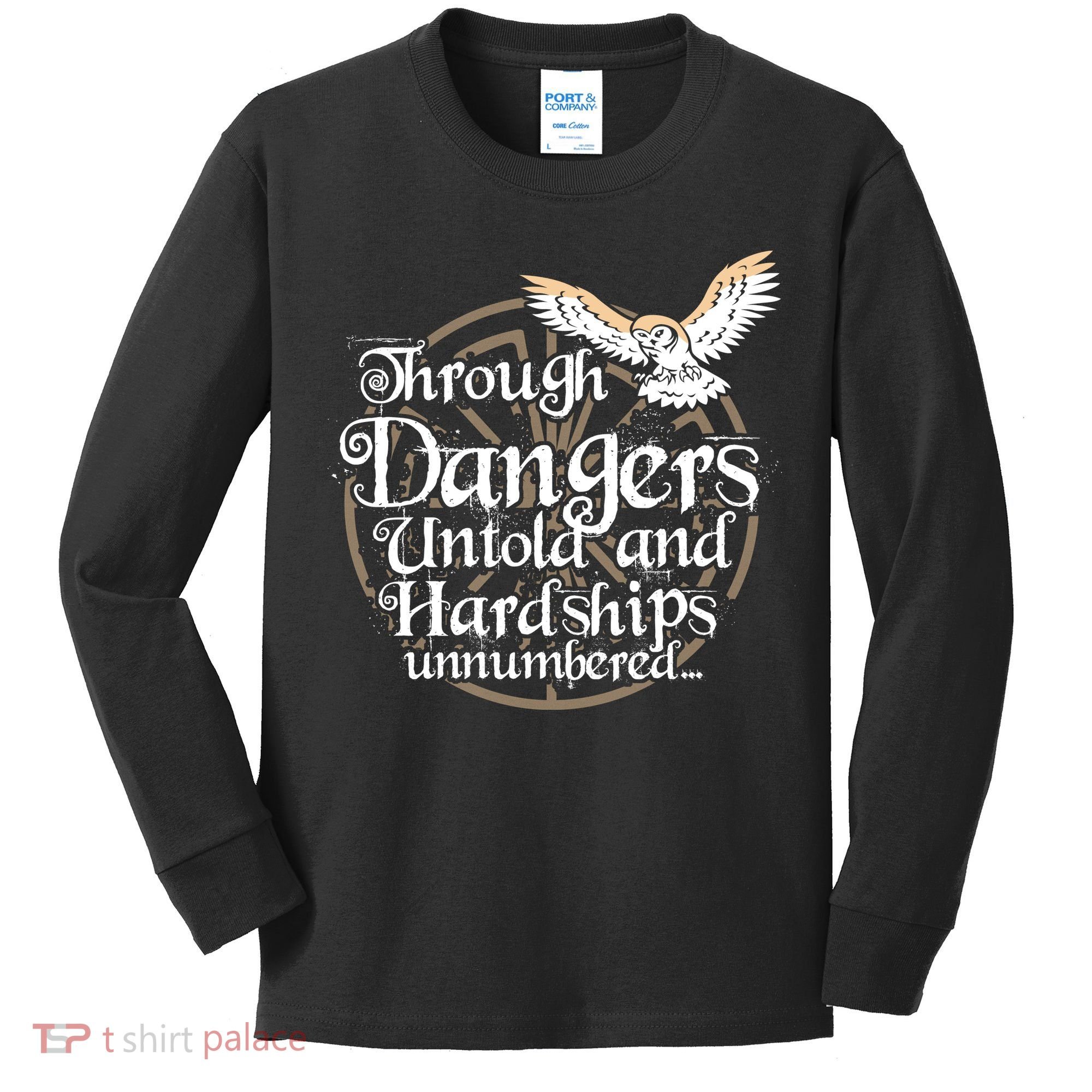 Through Dangers Untold And Hardships Unnumbered Kids Long Sleeve Shirt