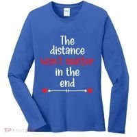 The Distance Won't Matter In The End Wedding Anniversary Cool Gift Women's Long Sleeve Shirt thumb 0