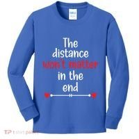 The Distance Won't Matter In The End Wedding Anniversary Cool Gift Kids Long Sleeve Shirt thumb 0