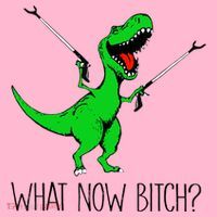 TRex Dinosaur What Now Bitch Funny Tyrannosaurus Rex TShirt Coaster thumb 2