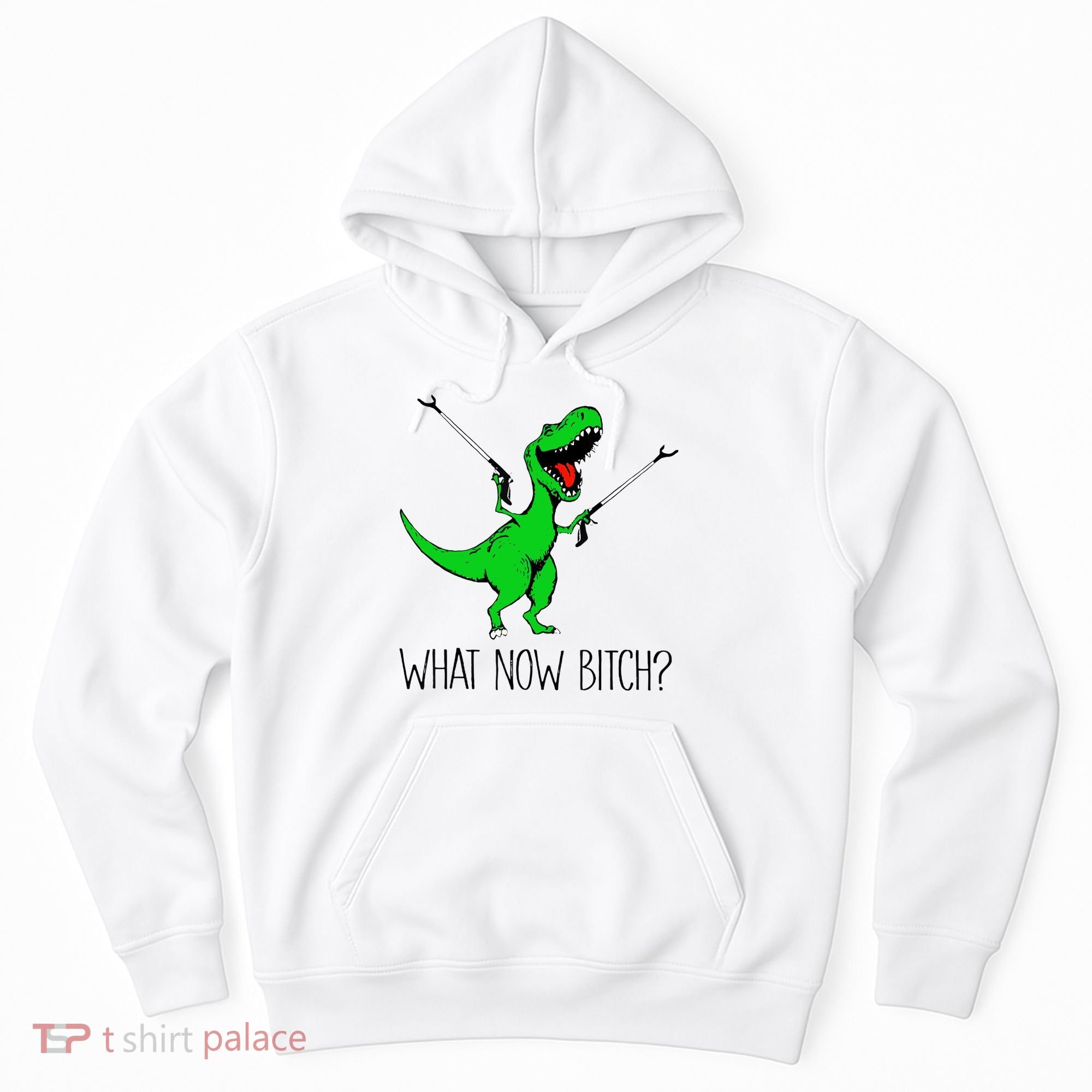 TRex Dinosaur What Now Bitch Funny Tyrannosaurus Rex TShirt Hoodie
