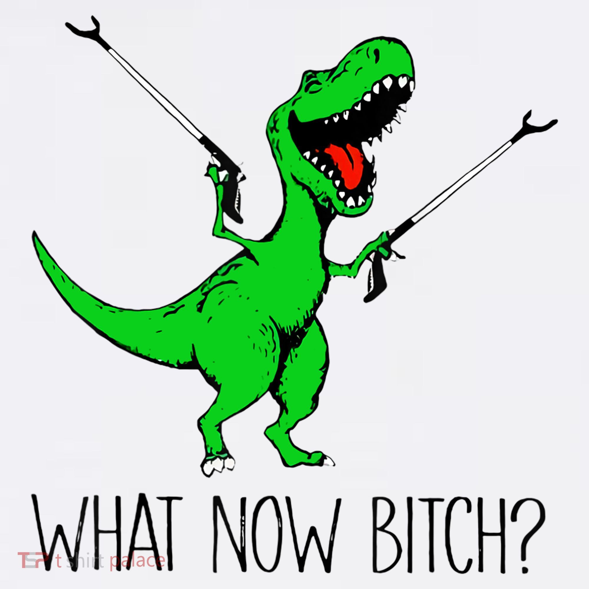 TRex Dinosaur What Now Bitch Funny Tyrannosaurus Rex TShirt T-Shirt