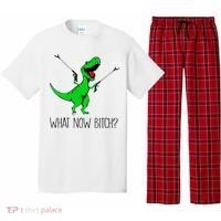 TRex Dinosaur What Now Bitch Funny Tyrannosaurus Rex TShirt Pajama Set thumb 0