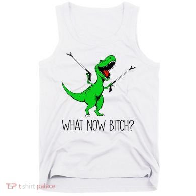 TRex Dinosaur What Now Bitch Funny Tyrannosaurus Rex TShirt Tank Top