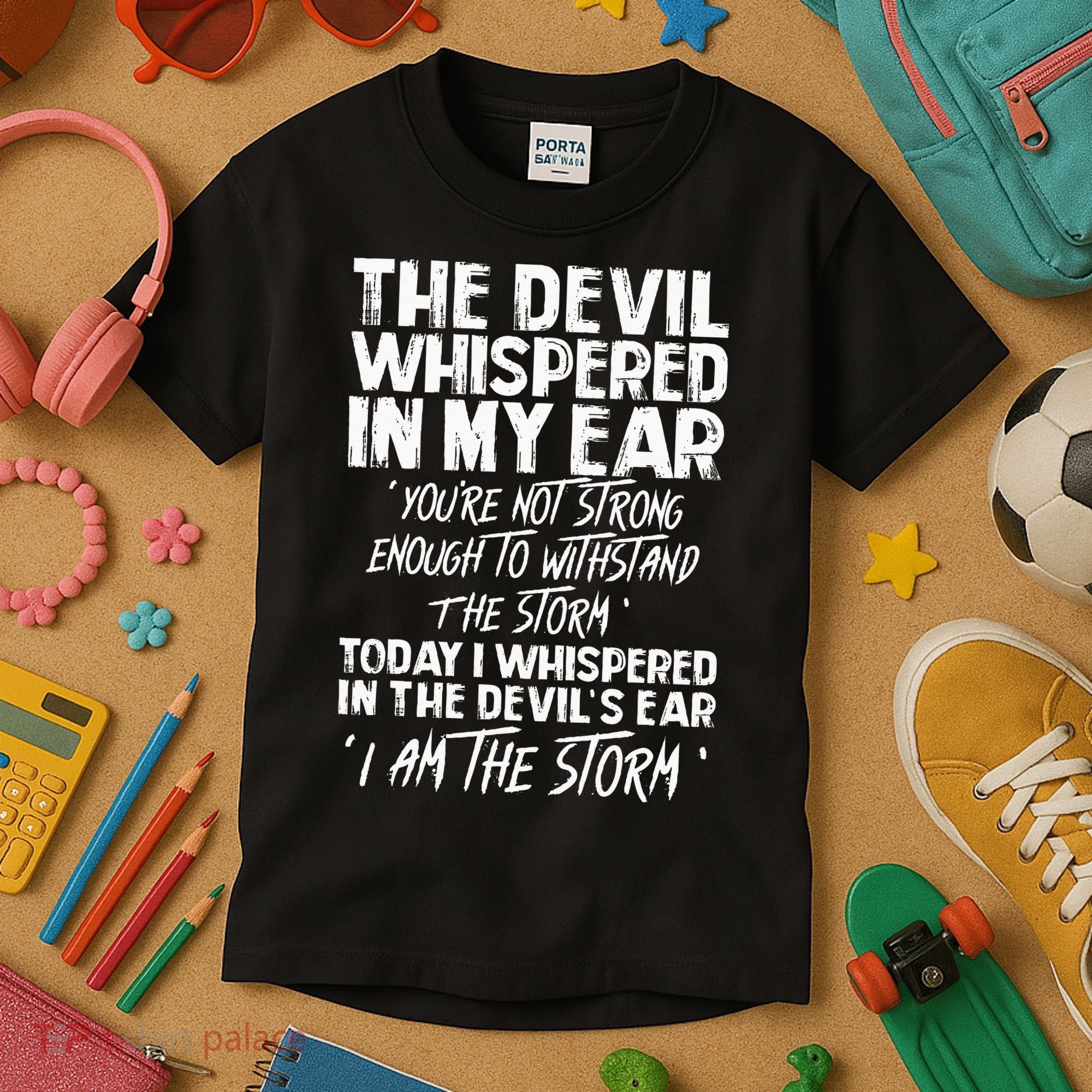 The Devil Whispered In My Ear Devil Quote Kids T-Shirt