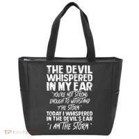 The Devil Whispered In My Ear Devil Quote Tote Bag thumb 0