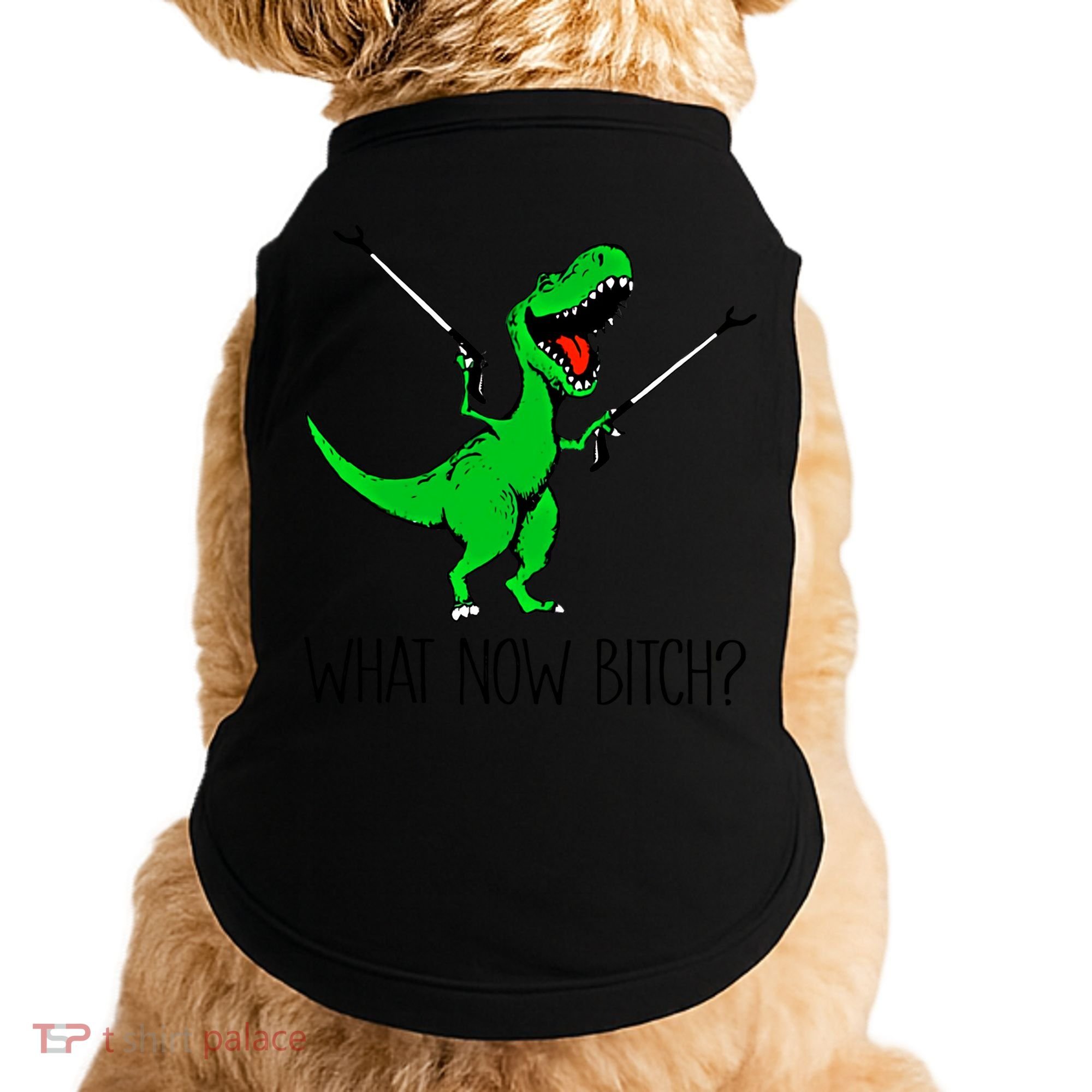 Tgiftrex Dinosaur What Now Bitch Funny Tyrannosaurus Rex Gift Doggie Tank