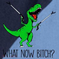 Tgiftrex Dinosaur What Now Bitch Funny Tyrannosaurus Rex Gift Raglan Baseball Sleeve Shirt thumb 2