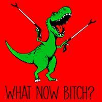 Tgiftrex Dinosaur What Now Bitch Funny Tyrannosaurus Rex Gift Santa Hat thumb 1