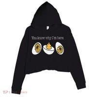 Thanksgiving Dinner You Know Why Im Here Deviled Egg Crop Fleece Hoodie thumb 0