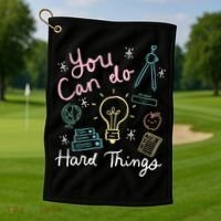 Testing Day You Can Do Hard Things Teacher State Testing Golf Towel thumb 1