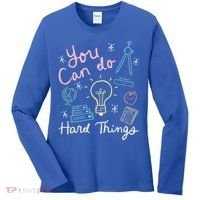 Testing Day You Can Do Hard Things Teacher State Testing Women's Long Sleeve Shirt thumb 0