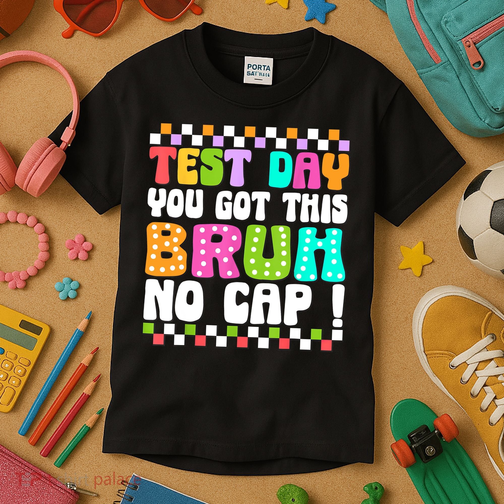 Test Day You Got This Bruh No Cap Funny Testing Day Teacher  Kids T-Shirt