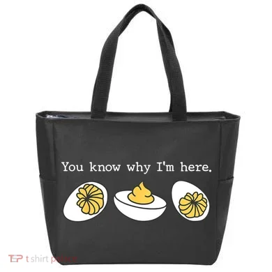 Thanksgiving Dinner You Know Why IM Here Deviled Egg Tote Bag