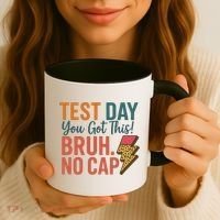 Test Day You Got This Bruh No Cap Lightning Bolt Graphic Coffee Mug thumb 3