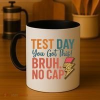 Test Day You Got This Bruh No Cap Lightning Bolt Graphic Coffee Mug thumb 4