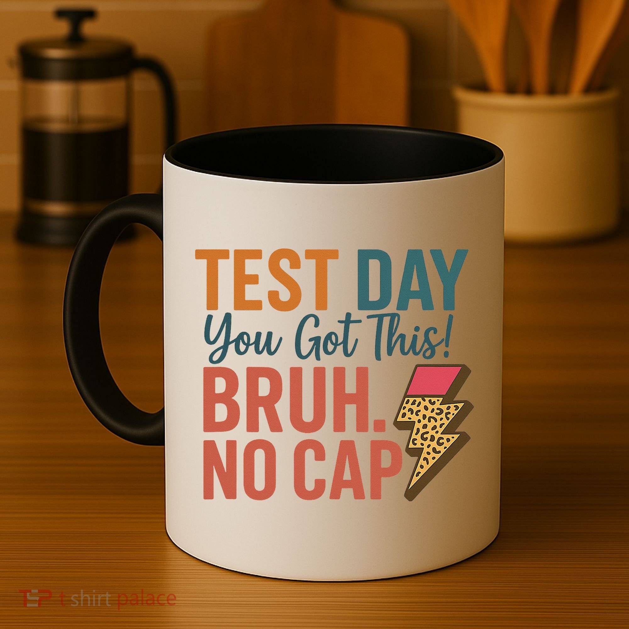 Test Day You Got This Bruh No Cap Lightning Bolt Graphic Coffee Mug