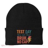 Test Day You Got This Bruh No Cap Lightning Bolt Graphic Beanie thumb 0