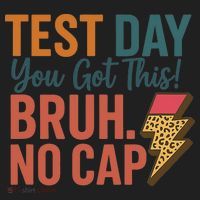 Test Day You Got This Bruh No Cap Lightning Bolt Graphic Beanie thumb 2