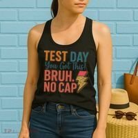 Test Day You Got This Bruh No Cap Lightning Bolt Graphic Women's Tank Top thumb 2