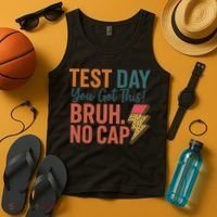 Test Day You Got This Bruh No Cap Lightning Bolt Graphic Tank Top thumb 4