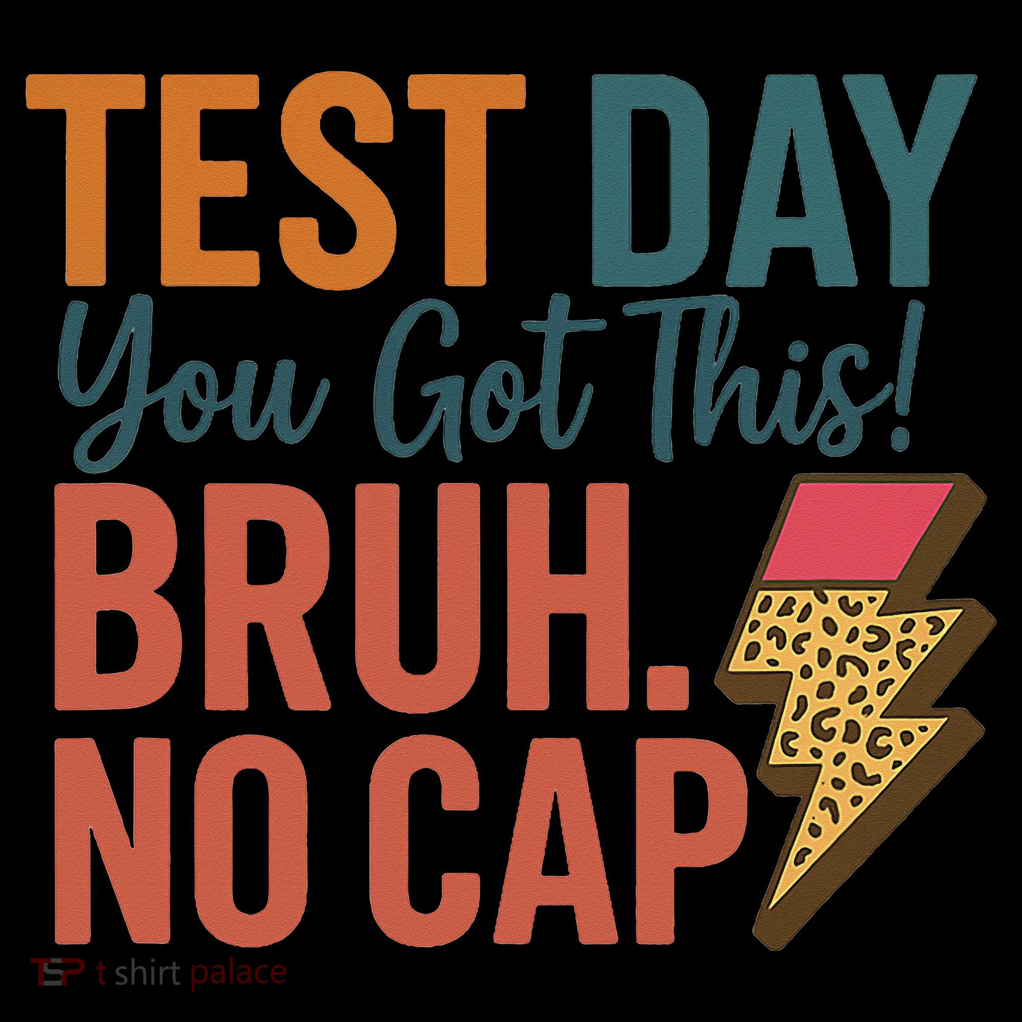 Test Day You Got This Bruh No Cap Lightning Bolt Graphic Tank Top