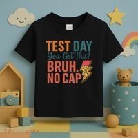 Test Day You Got This Bruh No Cap Lightning Bolt Graphic Toddler T-Shirt thumb 3