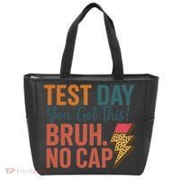 Test Day You Got This Bruh No Cap Lightning Bolt Graphic Tote Bag thumb 0