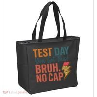 Test Day You Got This Bruh No Cap Lightning Bolt Graphic Tote Bag thumb 2