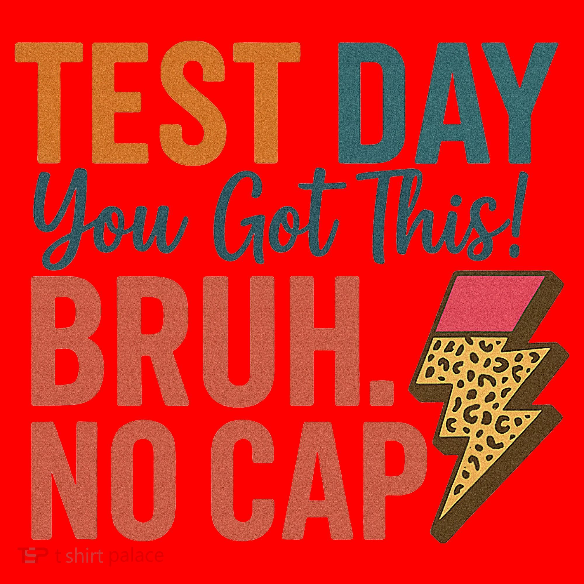 Test Day You Got This Bruh No Cap Lightning Bolt Graphic Santa Hat