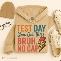 Test Day You Got This Bruh No Cap Lightning Bolt Graphic Hoodie thumb 4