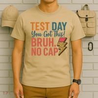 Test Day You Got This Bruh No Cap Lightning Bolt Graphic T-Shirt thumb 6