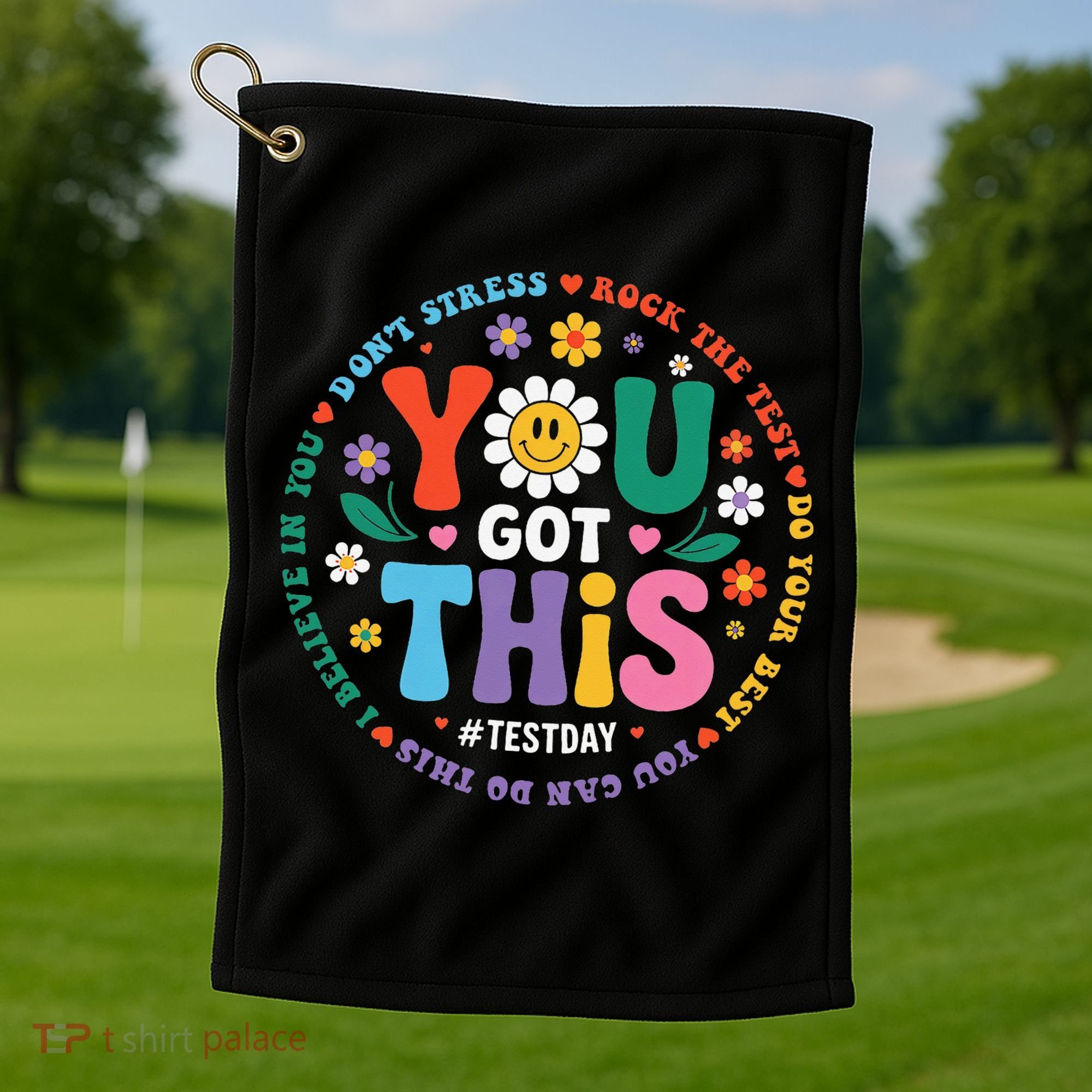 Test Day You Got This Rock The Test Teacher Testing Day Golf Towel