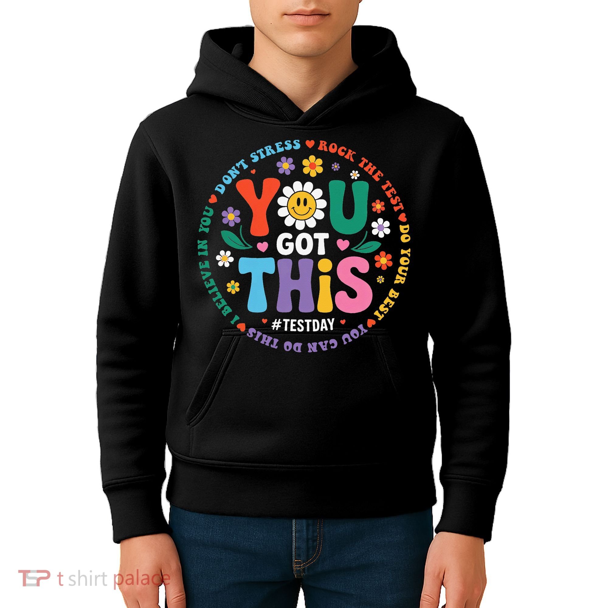 Test Day You Got This Rock The Test Teacher Testing Day Kids Hoodie