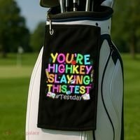 Test Day You're Highkey Slaying This Test Testing Teacher Golf Towel thumb 2