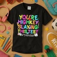 Test Day You're Highkey Slaying This Test Testing Teacher Kids T-Shirt thumb 3