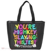 Test Day You're Highkey Slaying This Test Testing Teacher Tote Bag thumb 0