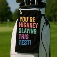 Testing Day Youre Highkey Slaying This Test Day Teacher Gift Golf Towel thumb 2