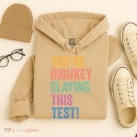 Testing Day Youre Highkey Slaying This Test Day Teacher Gift Hoodie thumb 4