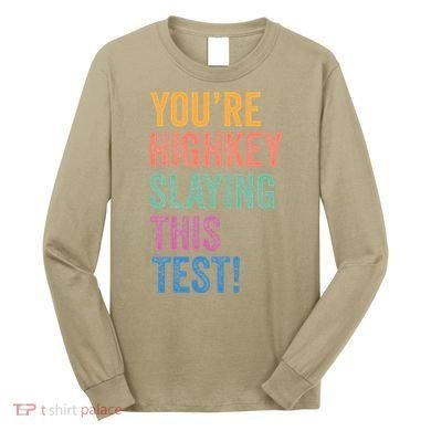 Testing Day Youre Highkey Slaying This Test Day Teacher Gift Long Sleeve Shirt