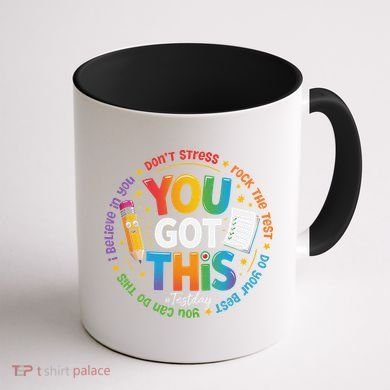 Test Day You Got This Rock The Test Teacher Testing Day Coffee Mug back