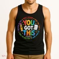 Test Day You Got This Rock The Test Teacher Testing Day Tank Top thumb 3