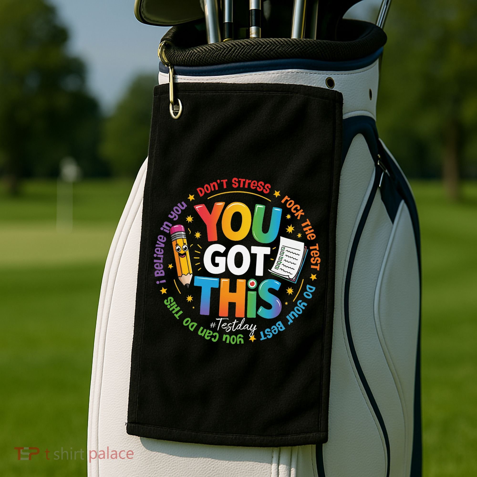 Test Day You Got This Rock The Test Teacher Testing Day Golf Towel
