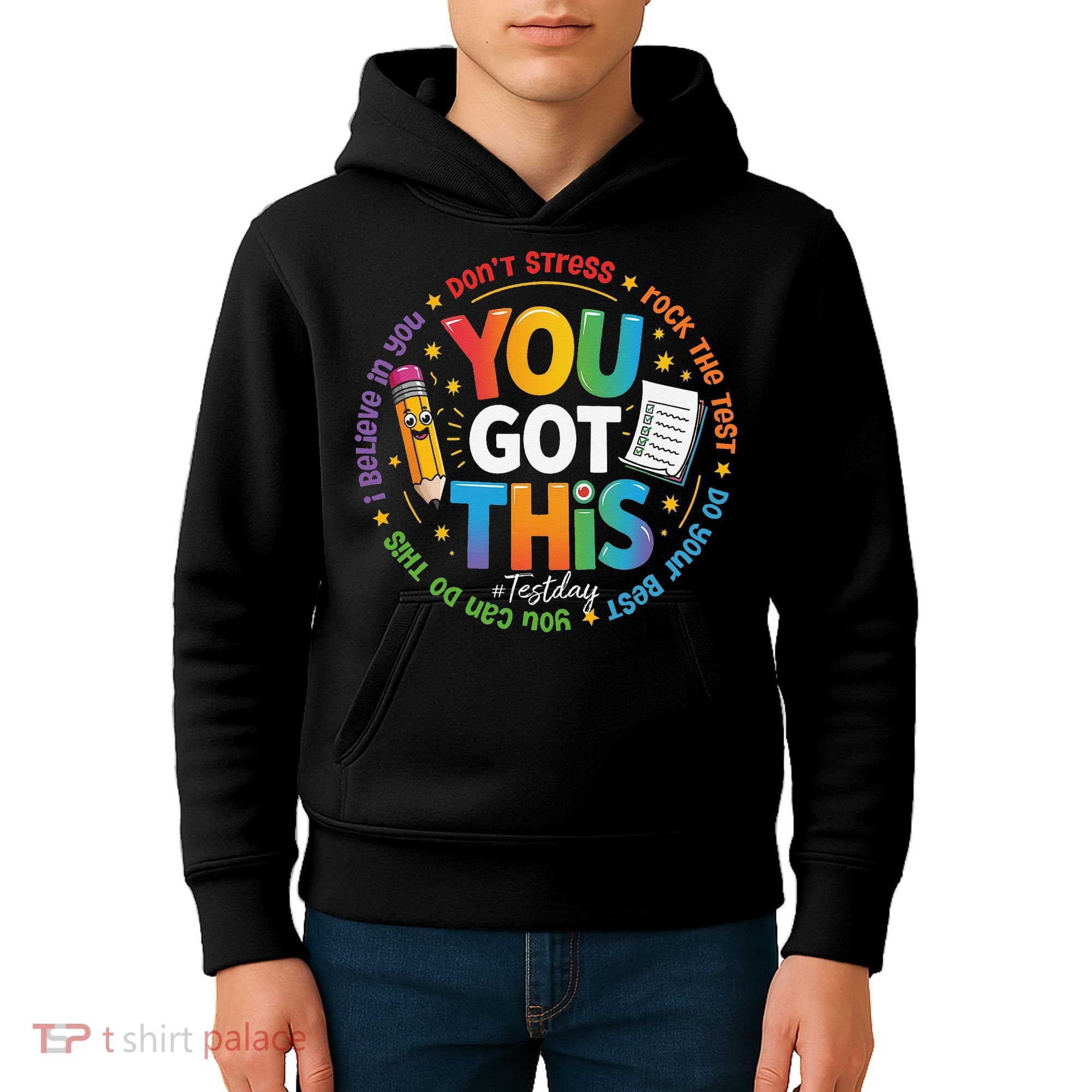 Test Day You Got This Rock The Test Teacher Testing Day Kids Hoodie