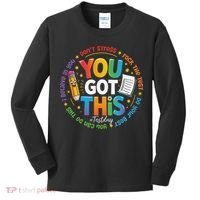 Test Day You Got This Rock The Test Teacher Testing Day Kids Long Sleeve Shirt thumb 0