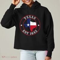 Texas Est 1845 Texan Home State Texas Pride Ladies Heavyweight Boxy Pullover Hoodie thumb 0