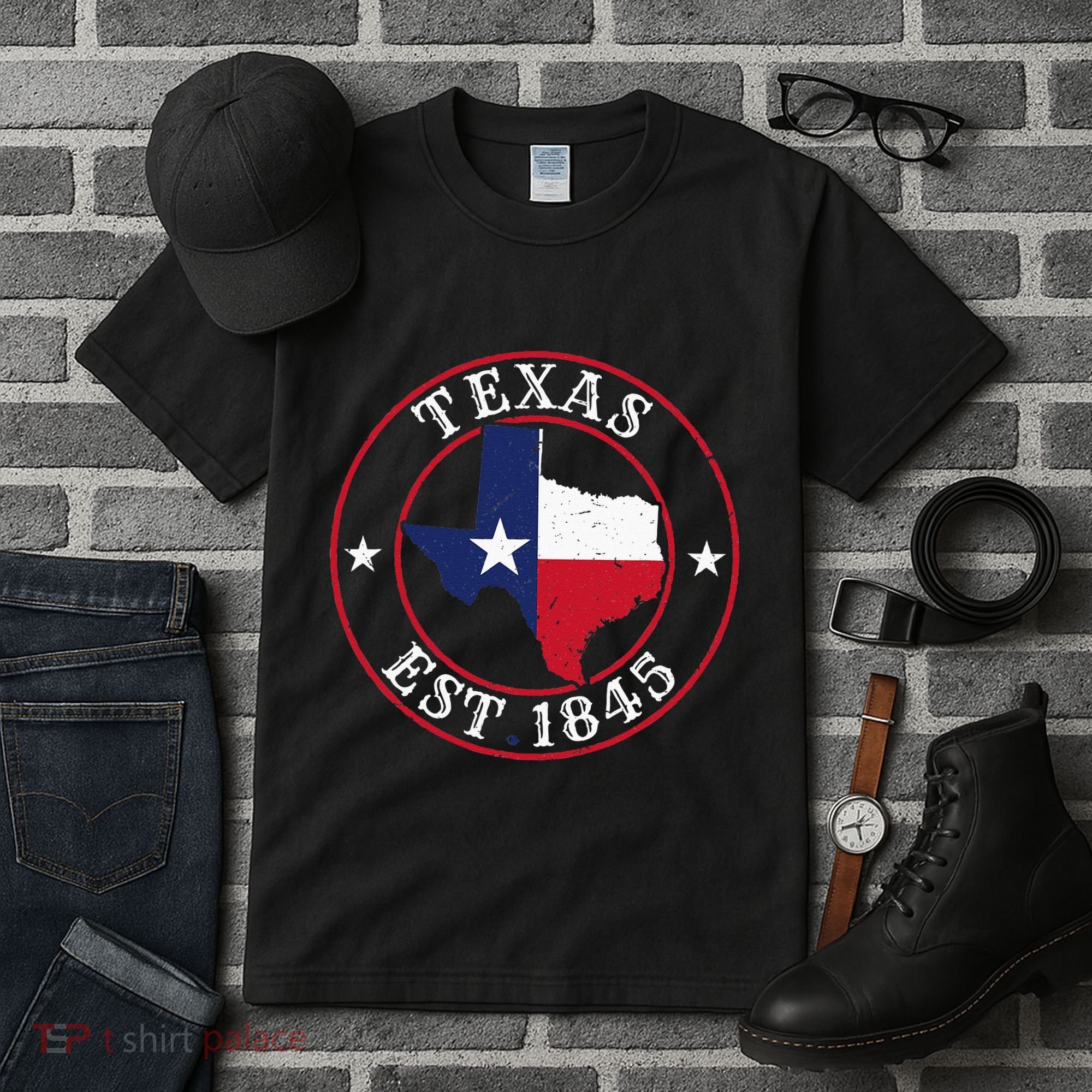 Texas Est 1845 Texan Home State Texas Pride Tall T-Shirt