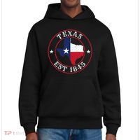 Texas Est 1845 Texan Home State Texas Pride District V.I.T. Heavyweight Hoodie thumb 0