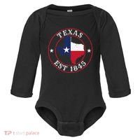 Texas Est 1845 Texan Home State Texas Pride Baby Long Sleeve Bodysuit thumb 0