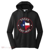Texas Est 1845 Texan Home State Texas Pride Performance Fleece Hoodie thumb 0